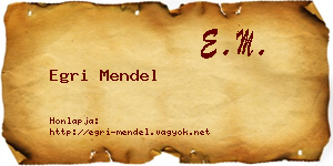 Egri Mendel névjegykártya